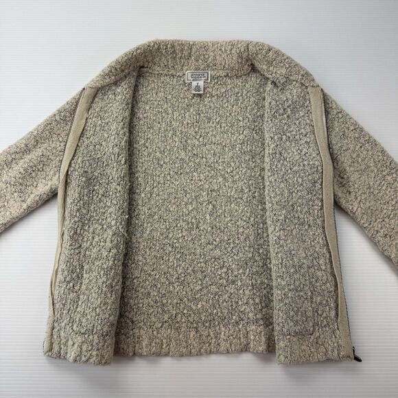 Vintage Jennifer Moore Boucle Wool Blend Zip Up Sweater Jacket Small Beige - Picture 7 of 10